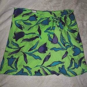 La Blanca Vintage Sarong Coverup Wrap Beach Skirt Floral